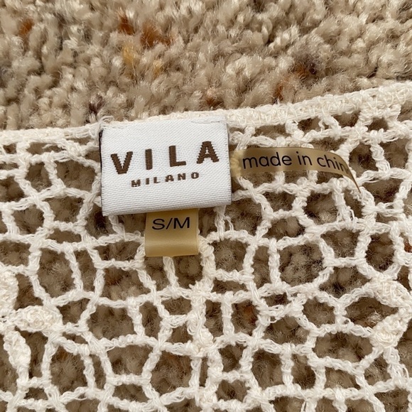 VILA Crochet Cream Flowers Top S/M - Picture 6 of 9